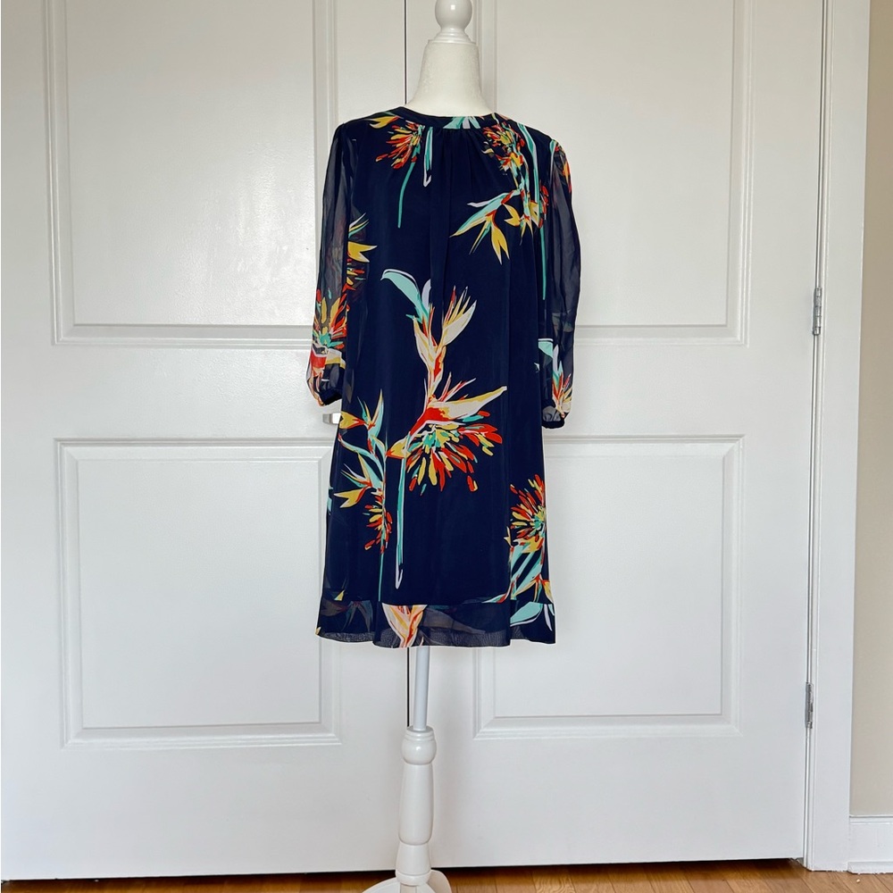 Navy Floral Shift Dress